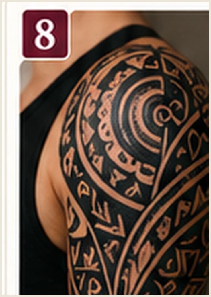 Tribal tattoo — bold black patterns across the shoulder