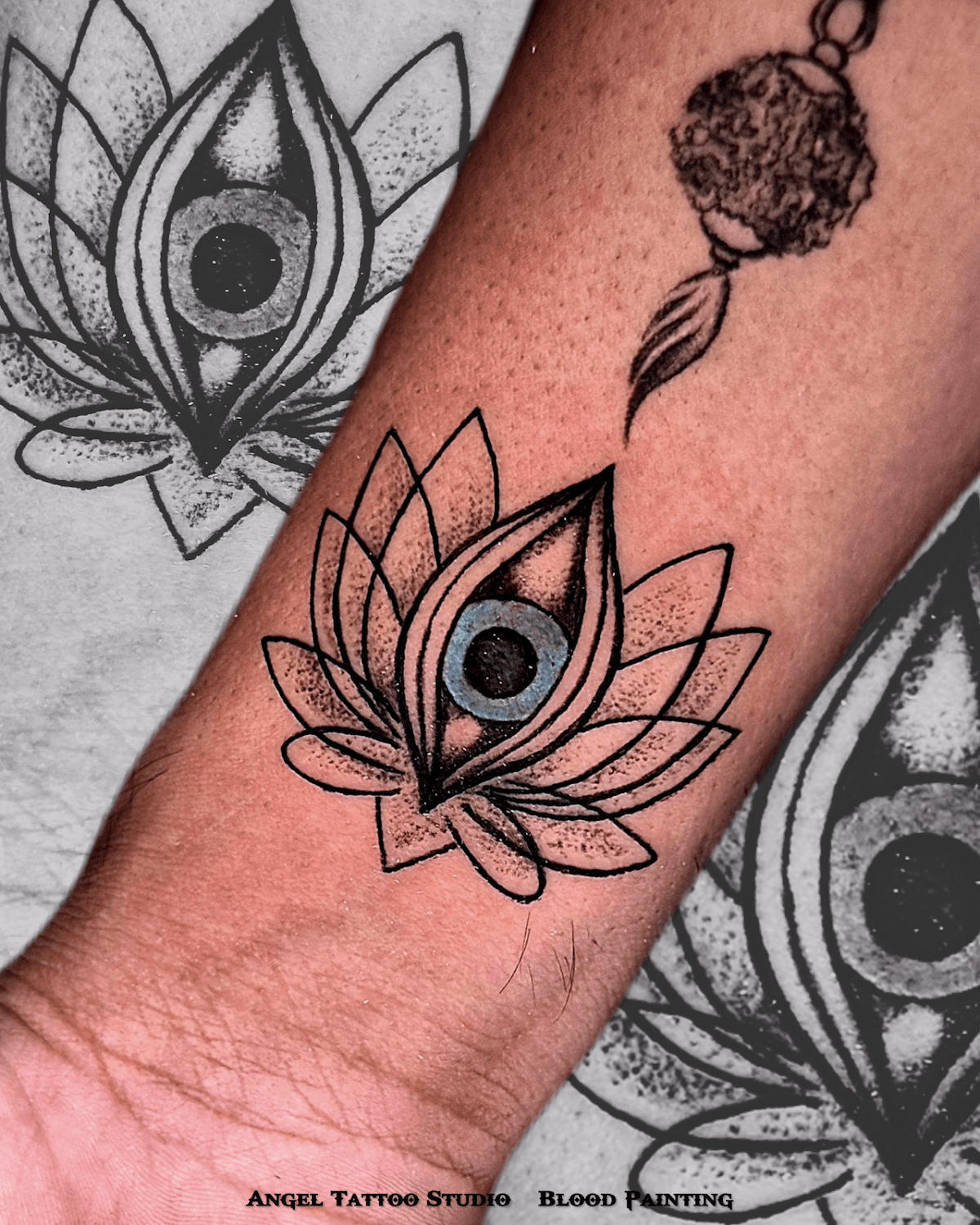 Angel tattoo studio and Blood painting Blood Art and Blood drawing