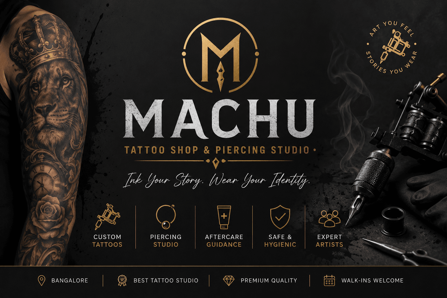 Machu Tattoo Shop & Piercing Studio - Best Tattoo Studio, Best Tattoo Artist, Best Tattoo Shop & Tattoo Studio in Bangalore