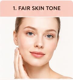 Woman with fair skin tone