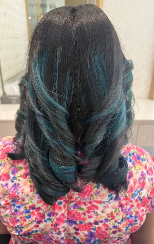 Midnight Blue Peekaboo Highlights