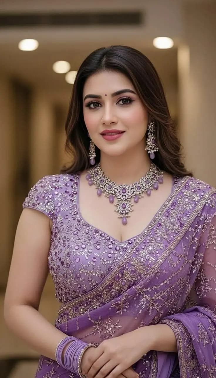 Lavender Soft Glam Ethnic Look