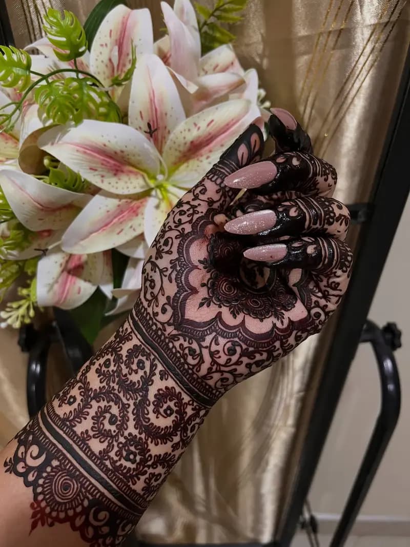 Bridal Full Hand Floral Mehndi