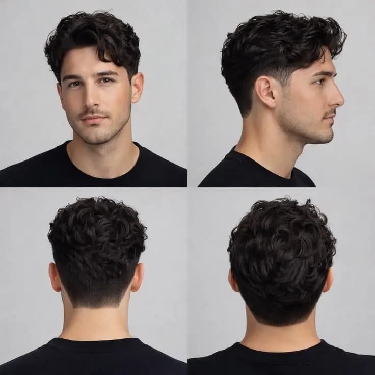 Modern Curly Mullet Fade