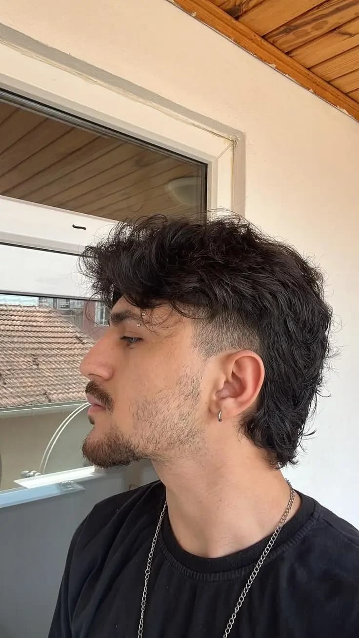 Curly Mullet Fade