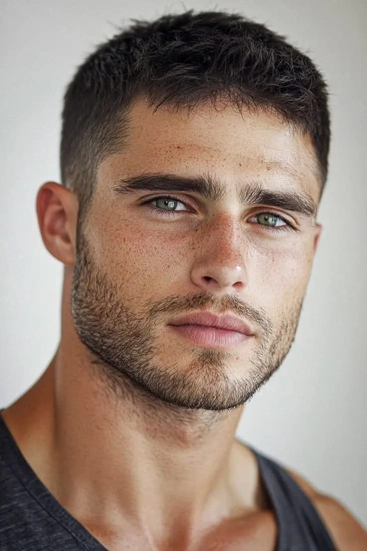 Short Textured Crop with Stubble Beard