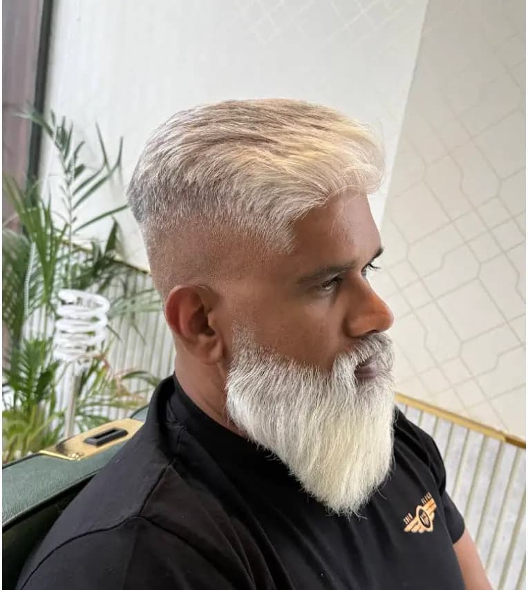 Silver Fox Textured Crop Fade