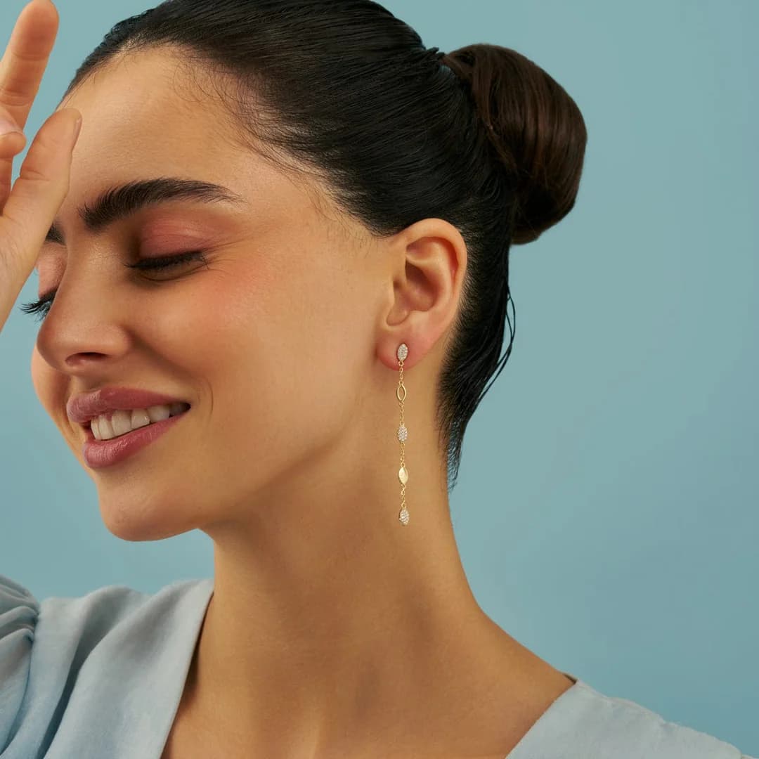 Strings - Silver Earring